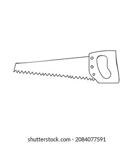 Doodle saw icon in vector. Hand drawn saw icon in vector. Doodle illustration of hand saw