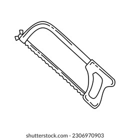 Doodle saw icon in vector. Hand drawn saw icon in vector
