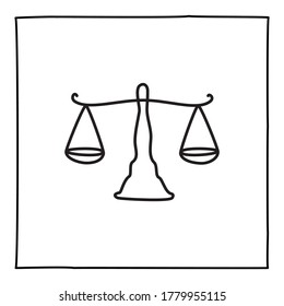 Symbol oder Logo auf Doodle-Skala, handgezeichnet mit dünner schwarzer Linie