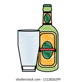 doodle schnapps liquor bottle beverage with glass
