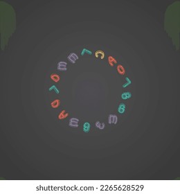 Doodle School Board Vector Black Background. Alphabet Stylized Sketch. Educate Font Chalkboard Typography. Drawing Frame.