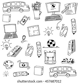 Doodle of school education object vector art illustration