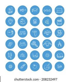 Doodle school icon, hand drawn illustration.   