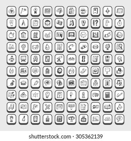 doodle school icons