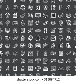 doodle school, seamless pattern background
