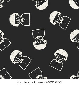 doodle schoolgirl seamless pattern background