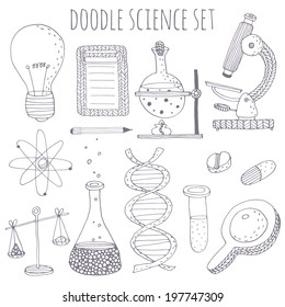 Doodle science set. EPS 10. No transparency. No gradients.