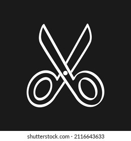 Doodle scissors icon. Sewing tool. Hand drawg line art. Sketch vector stock illustration. EPS 10