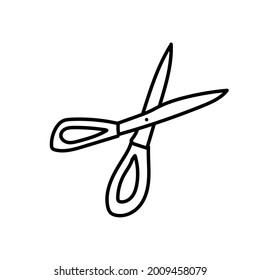 Doodle scissors illustration. Scissors in cartoon style