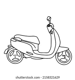 Ilustración vectorial del contorno de la motocicleta Doodle