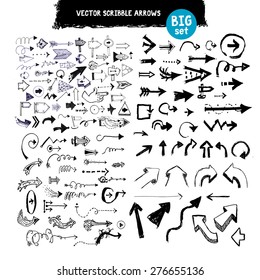 Doodle scribble vector arrow large big collection pack set