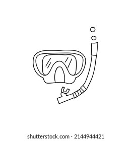 Doodle scuba mask icon. Hand drawn scuba mask icon. Scuba mask doodle illustration