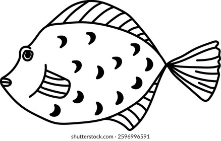 Doodle Sea Fish Vector Illustration