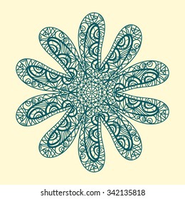 Doodle Sea Star Vector on yellow background