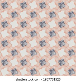 Doodle textura de patrón floral abstracto sin fisuras, creada a partir de flores geométricas a rayas en color naranja y púrpura sobre fondo beige. Excelente para textiles de casa, tejidos de moda y papel pintado.