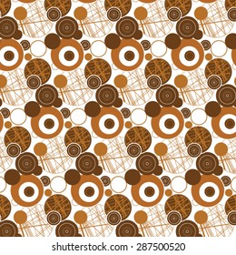 Doodle seamless background with circles and abstract shapes