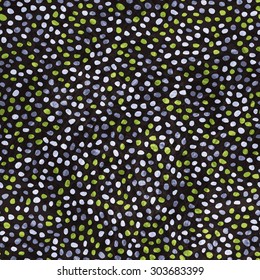 Doodle seamless background with sketched dots and circles