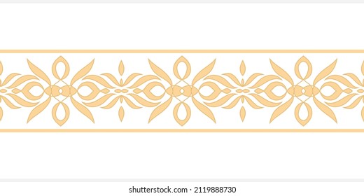 Doodle seamless border isolated. Hand drawn art line. Vintage pattern. Vector stock illustration. EPS 10