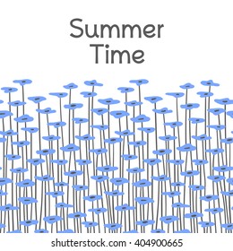 Doodle seamless border pattern. Abstract floral design. May be used like an Invitation card, Flyer, banner design. Abstract vector background with flowers. 