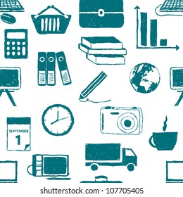 doodle seamless business pattern