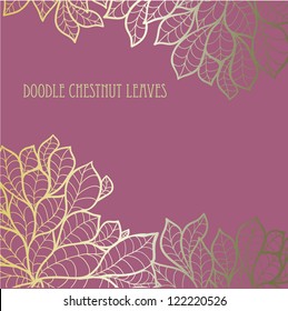Doodle seamless chestnut leaves background.