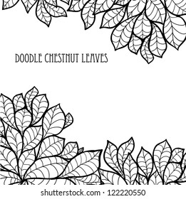 Doodle seamless chestnut leaves background.