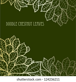Doodle seamless chestnut leaves background.