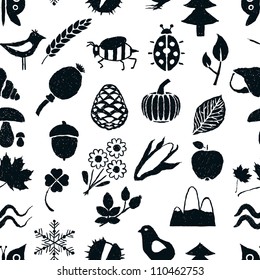 doodle seamless nature pattern