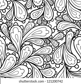 Doodle seamless paisley pattern.