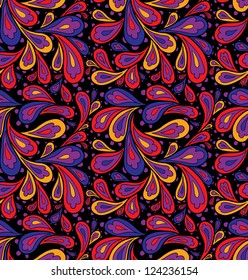 Doodle seamless paisley pattern.