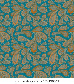 Doodle seamless paisley pattern.
