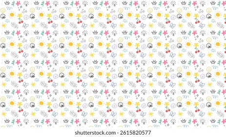 Doodle Seamless Pattern Abstract Beautiful Background