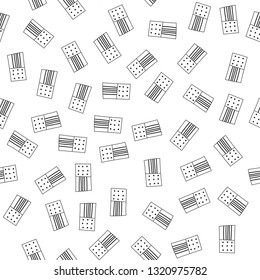 Doodle seamless pattern. Abstract geometric background. Minimalist, Scandinavian style. Black and white illustration.