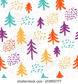 Doodle seamless pattern background. Abstract purple, green, yellow, orange pattern for design card, wallpaper, album, scrapbook, holiday wrapping paper, textile fabric, garment, t-shirt design