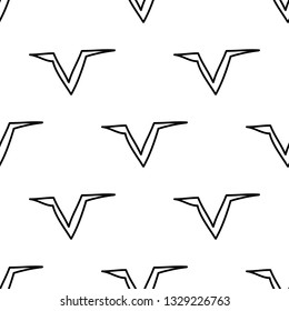 Doodle seamless pattern black abstract shapes on a white background