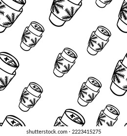 Doodle seamless pattern christmas mug
