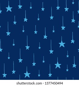 Doodle seamless pattern. Color vector background with stars. Illustration design for T-shirt, textile and prints.