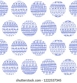 Doodle seamless pattern with decorative circles. Hand drawn ornate. Vector illustration for scrap-booking, package, invitation or gift card.