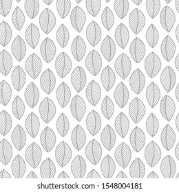 Doodle seamless pattern with ethnic leaves. Creative spring textile swatch or packaging design. Zentangle coloring page.