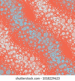 Doodle Seamless Pattern with Hand Drawn Little Flowers. Wavy Floral Ornament for Rapport. Small Seamless Texture for Fabric, Textile, Wallpaper. Feminine Vector Background
