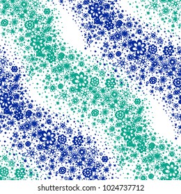 Doodle Seamless Pattern with Hand Drawn Little Flowers. Wavy Floral Ornament for Rapport. Small Seamless Texture for Fabric, Textile, Wallpaper. Feminine Vector Background