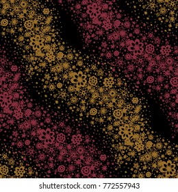 Doodle Seamless Pattern with Hand Drawn Little Flowers. Wavy Floral Ornament for Rapport. Small Seamless Texture for Fabric, Textile, Wallpaper. Feminine Vector Background