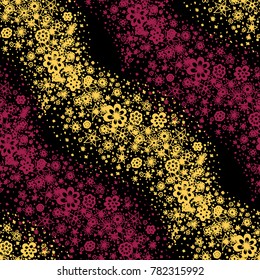 Doodle Seamless Pattern with Hand Drawn Little Flowers. Wavy Floral Ornament for Rapport. Small Seamless Texture for Fabric, Textile, Wallpaper. Feminine Vector Background