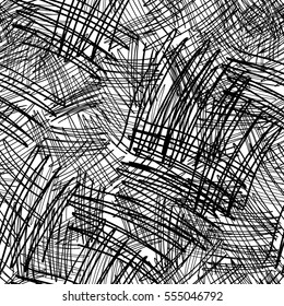 Doodle seamless pattern hand-drawn pen, ink, chalk