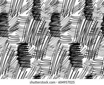 Doodle seamless pattern hand-drawn pen, ink, chalk.