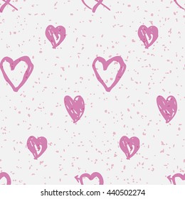 Doodle seamless pattern with hearts