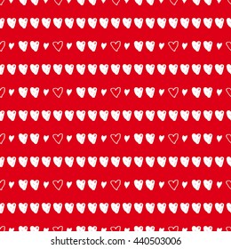 Doodle seamless pattern with hearts