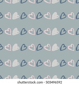 Doodle seamless pattern with hearts