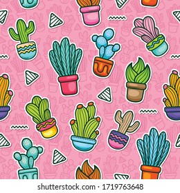Doodle Seamless Pattern Icons Hand Drawn Coloring Vector