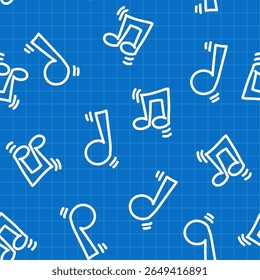 Doodle seamless pattern of musical notes